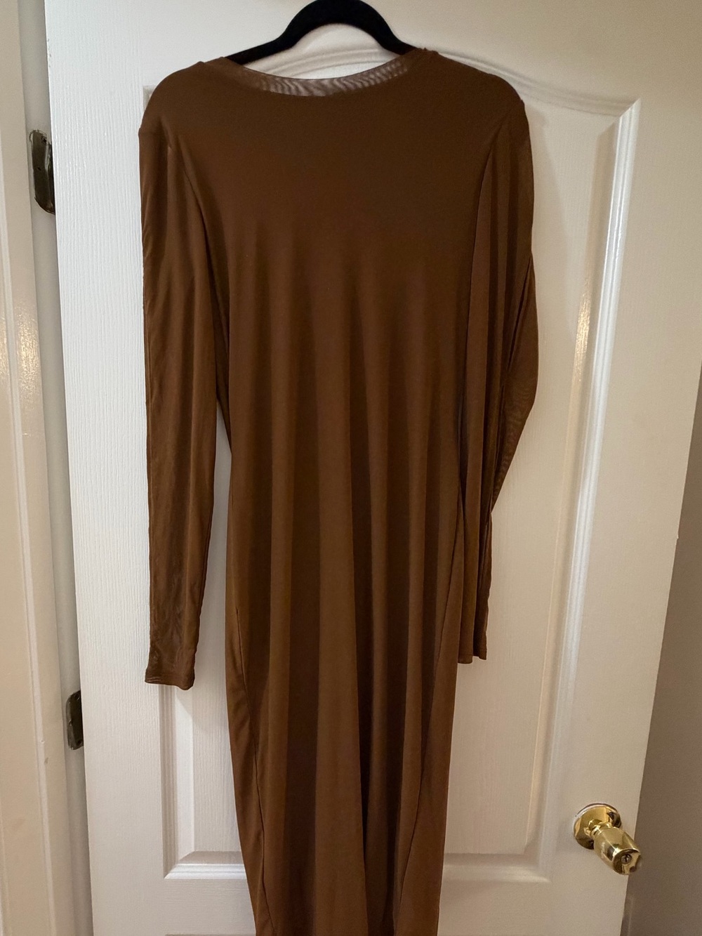 H&M Brown Long Sleeve Midi Dress